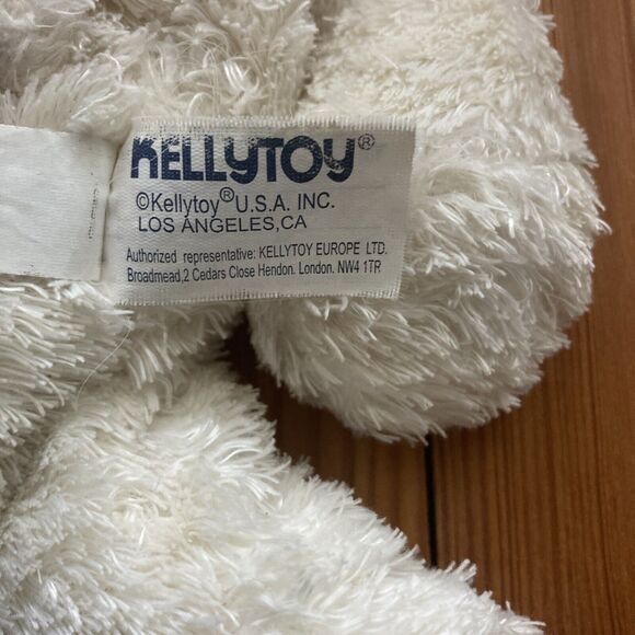 Kellytoy White Polar Bear Plush Beanie Stuffed Animal Pink Bow 9 Inches - Picture 9 of 11